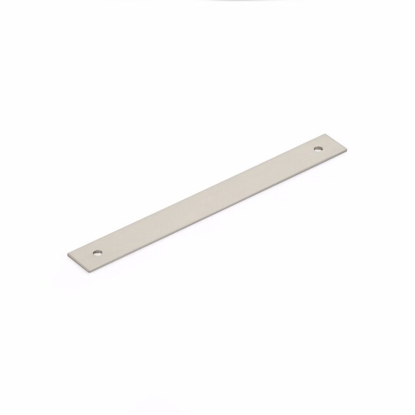 Schaub 6in Center to Center Pub House Backplate for Pull Brushed Nickel Finish - 5106B-BN