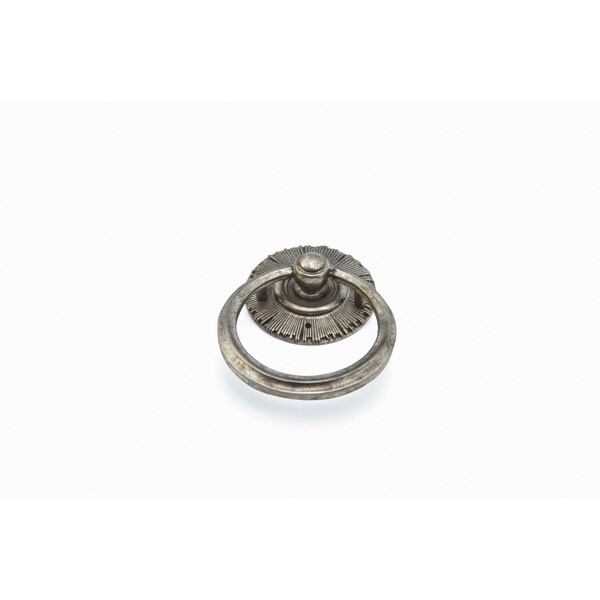 Schaub 2-1/4in x 3in Sunburst Ring Pull and Backplate Silver Antique Finish - 977-SA