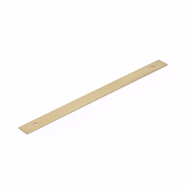 Schaub 12in Center to Center Pub House Backplate for Pull Signature Satin Brass Finish - 5112B-SSB