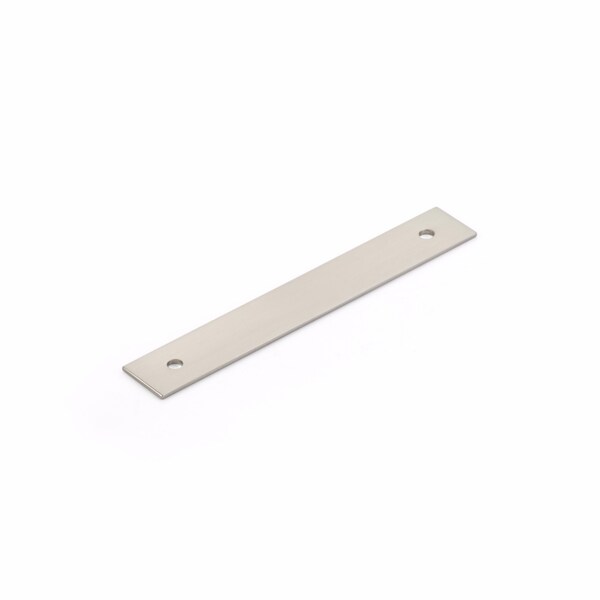 Schaub 4in Center to Center Pub House Backplate for Pull Brushed Nickel Finish - 5104B-BN