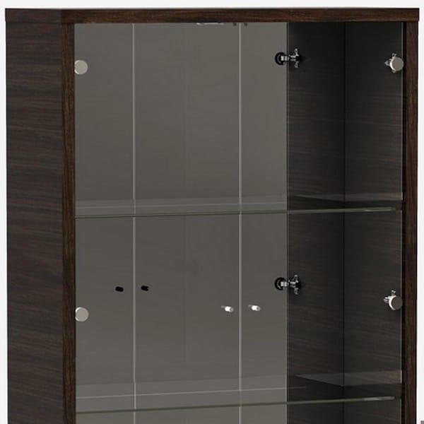 Homeroots Wenge Vetrina Cabinets 43 x 16 x 76 in. - 366214
