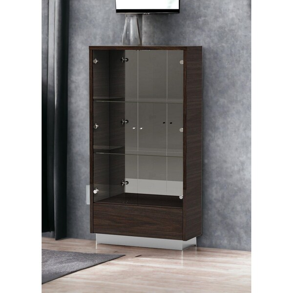 Homeroots Wenge Vetrina Cabinets 43 x 16 x 76 in. - 366214