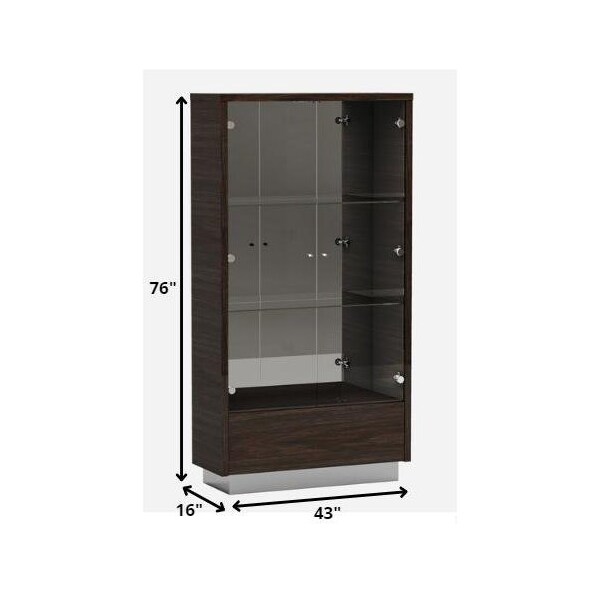 Homeroots Wenge Vetrina Cabinets 43 x 16 x 76 in. - 366214