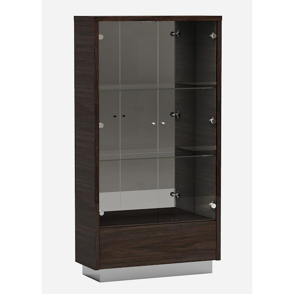Homeroots Wenge Vetrina Cabinets 43 x 16 x 76 in. - 366214