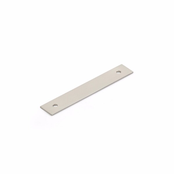 Schaub 3-1/2in Center to Center Pub House Backplate for Pull Brushed Nickel Finish - 5103B-BN