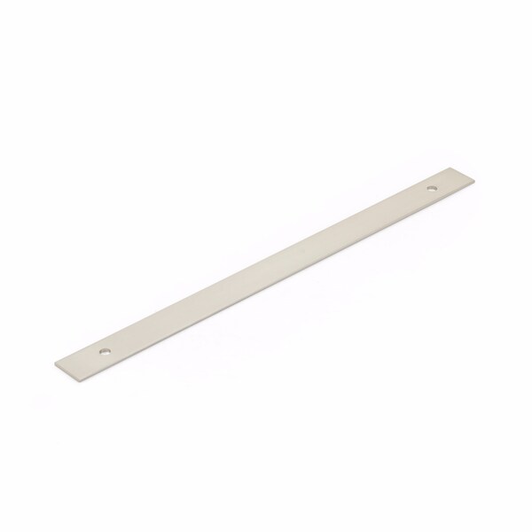 Schaub 12in Center to Center Pub House Backplate for Pull Brushed Nickel Finish - 5112B-BN