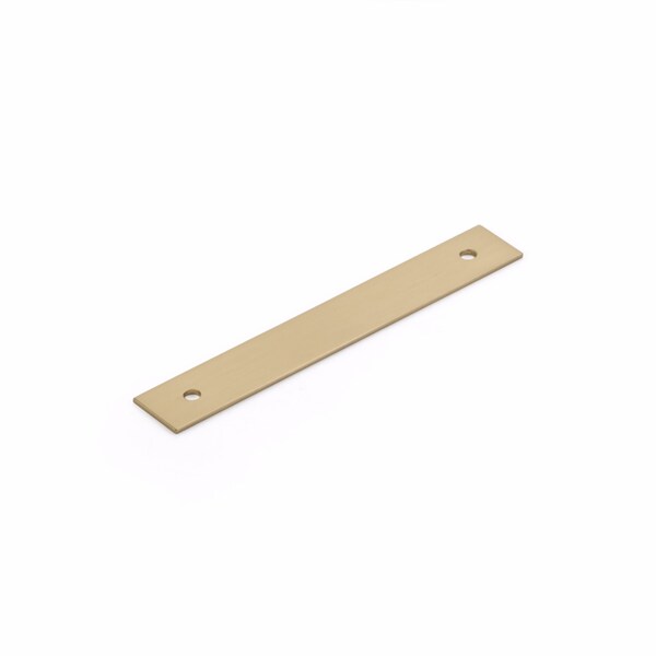 Schaub 3-1/2in Center to Center Pub House Backplate for Pull Signature Satin Brass Finish - 5103B-SSB