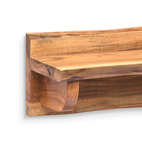 Alaterre Furniture Alpine Natural Live Edge Wood 36" Mantel Shelf - AWAA4320
