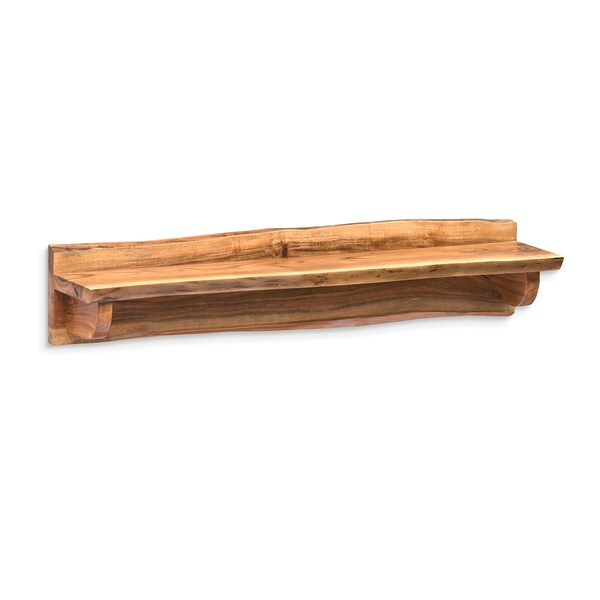 Alaterre Furniture Alpine Natural Live Edge Wood 36" Mantel Shelf - AWAA4320