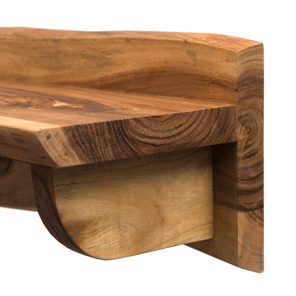 Alaterre Furniture Alpine Natural Live Edge Wood 36" Mantel Shelf - AWAA4320