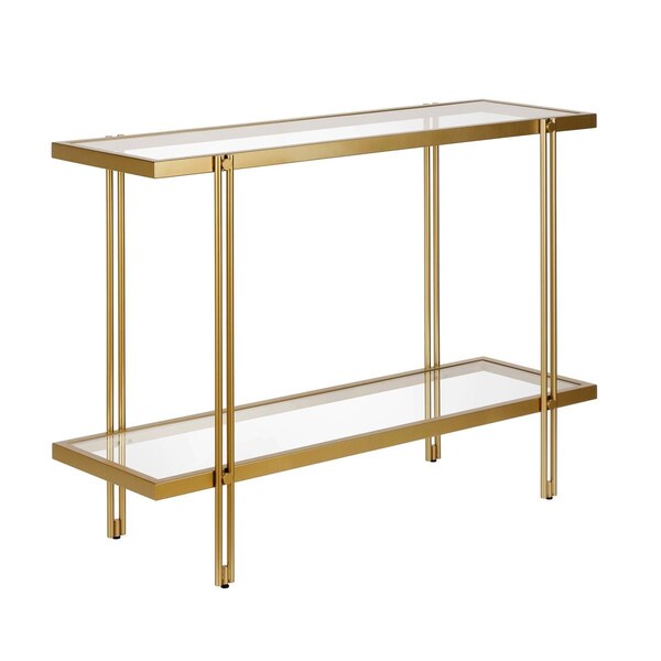 Hudson & Canal Henn &amp; Hart  Inez Brass Console Table - 30 x 42 x 14 in. - AT0314