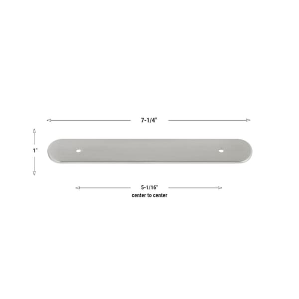 Gliderite Hardware 7-1/4 in. Satin Nickel Rounded Back Plate 5-1/16 in. Center to Center - 7343-128-SN, 10PK - 7343-128-SN-10