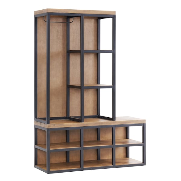 Alaterre Furniture Lloyd 60"H Hall Tree with Bench - ANLO3033