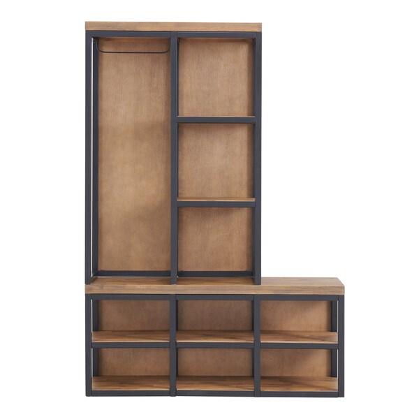 Alaterre Furniture Lloyd 60"H Hall Tree with Bench - ANLO3033