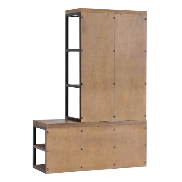 Alaterre Furniture Lloyd 60"H Hall Tree with Bench - ANLO3033