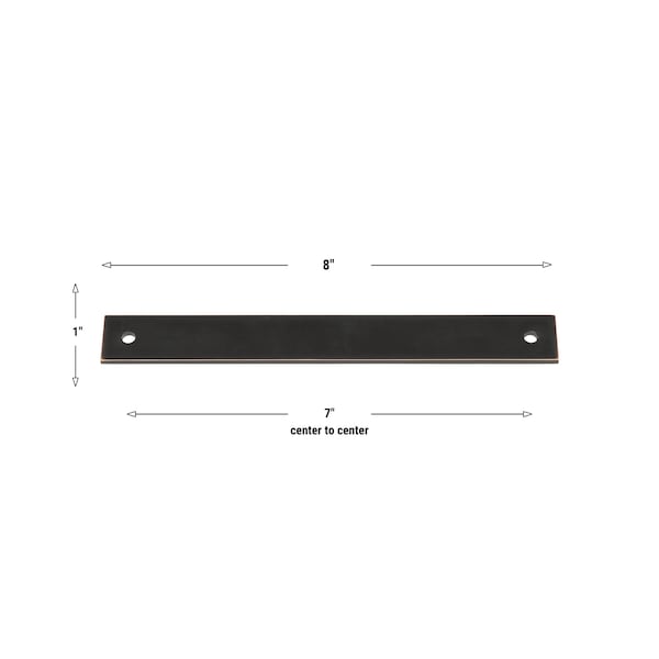 Gliderite Hardware 8 in. Oil Rubbed Bronze Squared Back Plate 7 in. Center to Center - 8342-178-ORB, 10PK - 8342-178-ORB-10