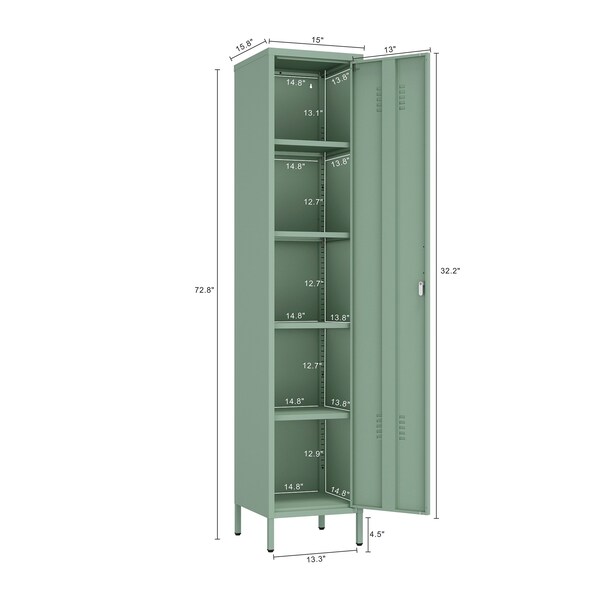 Manhattan Comfort 2-Piece Naomi Accent Cabinet and Storage Cabinet in Green - 2-AF067-GR