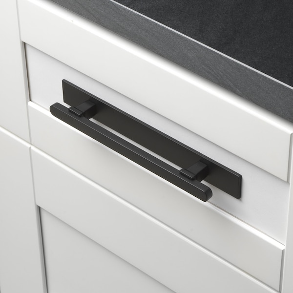 Gliderite Hardware 8-1/2 in. Matte Black Squared Back Plate 5-1/16 in. Center to Center - 8342-128-MB, 25PK - 8342-128-MB-25