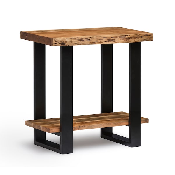 Alaterre Furniture Alpine Natural Live Edge Wood End Table - AWAA0120
