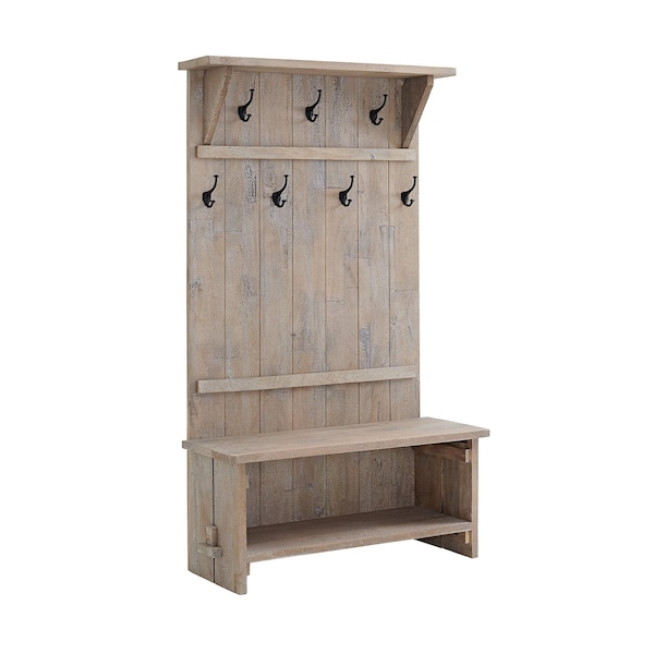 Alaterre Furniture Castleton Mango Wood 70"H Hall Tree - AWTR2827