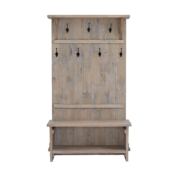 Alaterre Furniture Castleton Mango Wood 70"H Hall Tree - AWTR2827