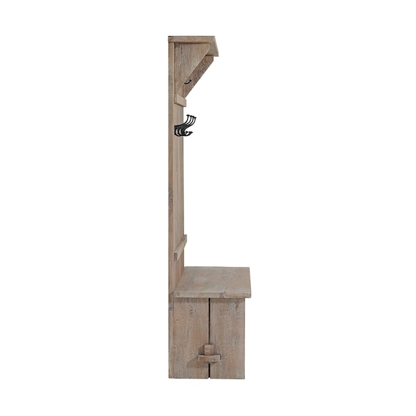 Alaterre Furniture Castleton Mango Wood 70"H Hall Tree - AWTR2827