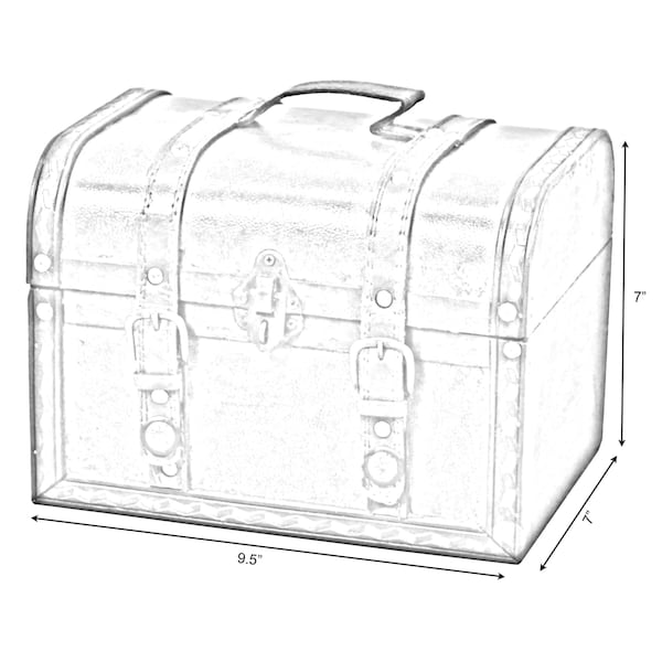 Vintiquewise Decorative Wood Leather Treasure Box - Large Trunk - QI003006.L