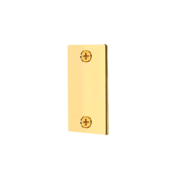 Prime-Line Steel Door Edge Hole Filler Plate, 1-1/8 in. x 2-1/4 in., Brass Finish Single Pack - U 9497
