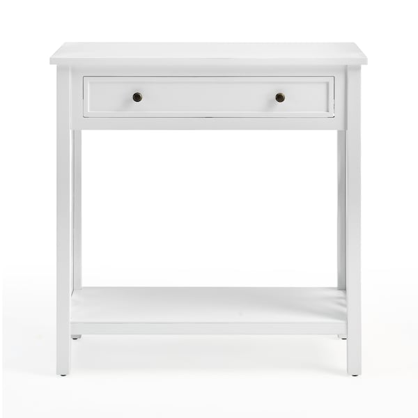 Alaterre Furniture Coventry 32" Wood Entryway/Console/Sofa Table with Drawer and Shelf - ANCT18WH