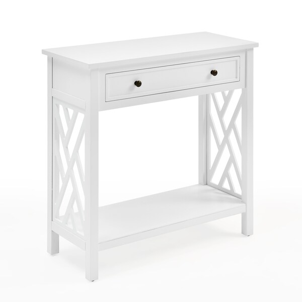 Alaterre Furniture Coventry 32" Wood Entryway/Console/Sofa Table with Drawer and Shelf - ANCT18WH