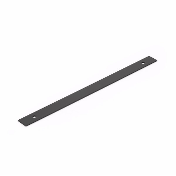Schaub 12in Center to Center Pub House Backplate for Pull Matte Black Finish - 5112B-MB
