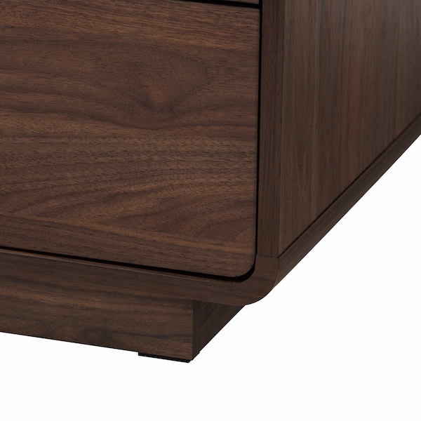 Baxton Studio Jenibelle Classic Walnut Brown Wood 5-Drawer Chest with Rattan Drawer - 242-13508-ZORO