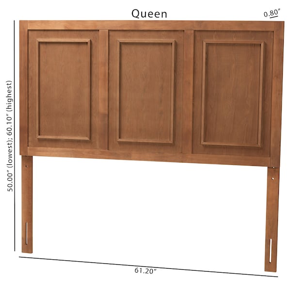 Baxton Studio Giordano Classic and Traditional Ash Walnut Finished Wood Full Size Headboard - 221-12872-ZORO