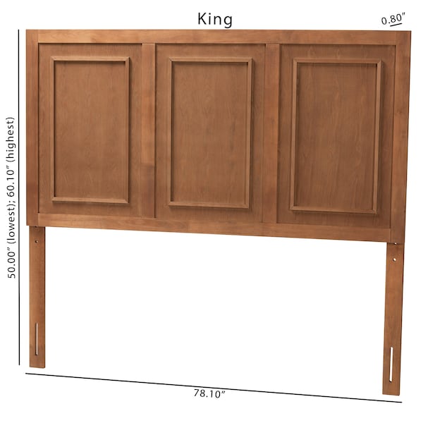 Baxton Studio Giordano Classic and Traditional Ash Walnut Finished Wood Full Size Headboard - 221-12872-ZORO