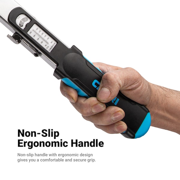 Capri Tools 1/2 in. Drive Flex-Head Split Beam Torque Wrench, 50-250 ft. lbs. - CP31600-250FL