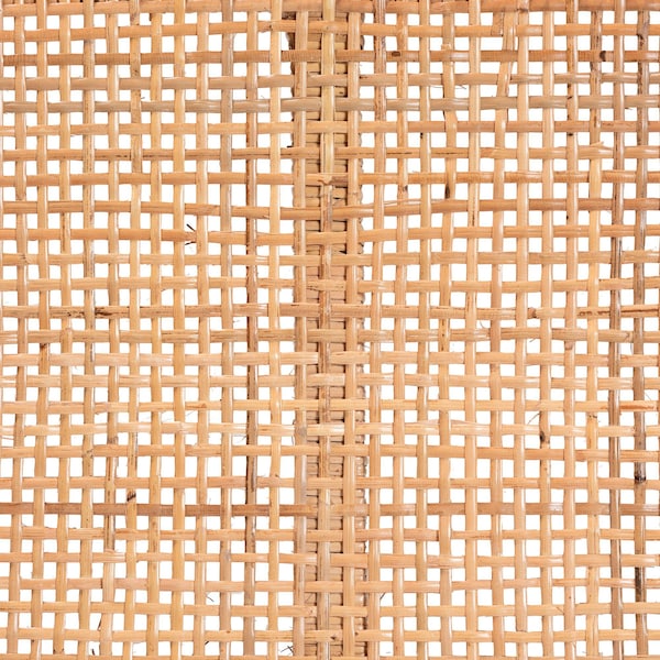 Baxton Studio Abelia Modern Bohemian Natural Rattan and Mahogany Wood Short Accent Bench - 229-13147-ZORO