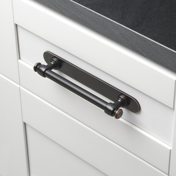Gliderite Hardware 7-1/4 in. Oil Rubbed Bronze Rounded Back Plate 5-1/16 in. Center to Center - 7343-128-ORB - 7343-128-ORB-1