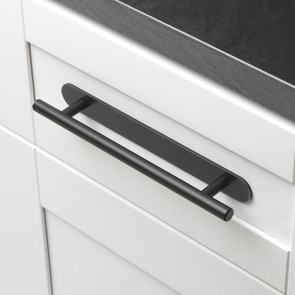 Gliderite Hardware 8-1/2 in. Matte Black Rounded Back Plate 6-1/4 in. Center to Center - 9343-160-MB - 9343-160-MB-1