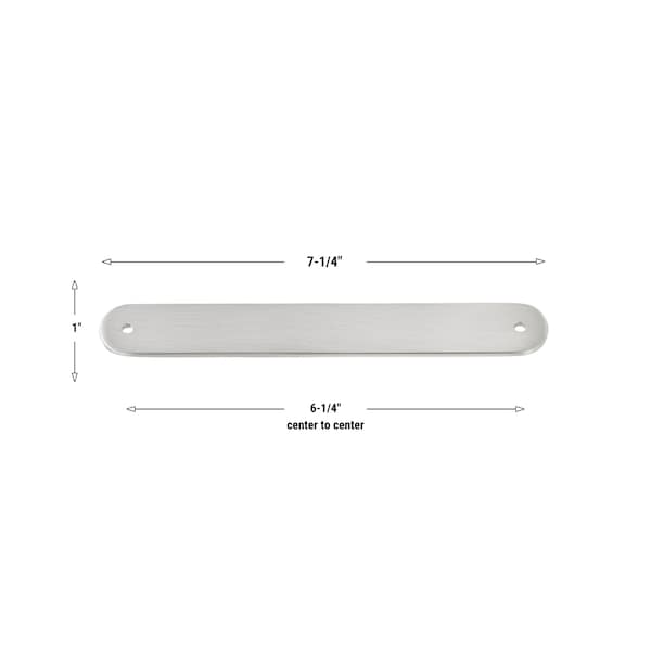 Gliderite Hardware 7-1/4 in. Satin Nickel Rounded Back Plate 6-1/4 in. Center to Center - 7343-160-SN - 7343-160-SN-1