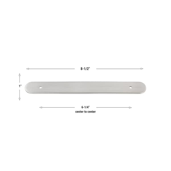 Gliderite Hardware 8-1/2 in. Satin Nickel Rounded Back Plate 6-1/4 in. Center to Center - 9343-160-SN - 9343-160-SN-1