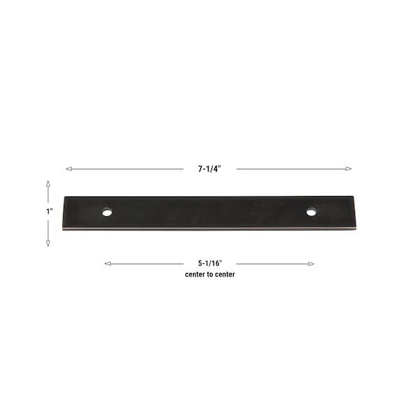 Gliderite Hardware 7-1/4 in. Oil Rubbed Bronze Squared Back Plate 5-1/16 in. Center to Center - 7342-128-ORB - 7342-128-ORB-1
