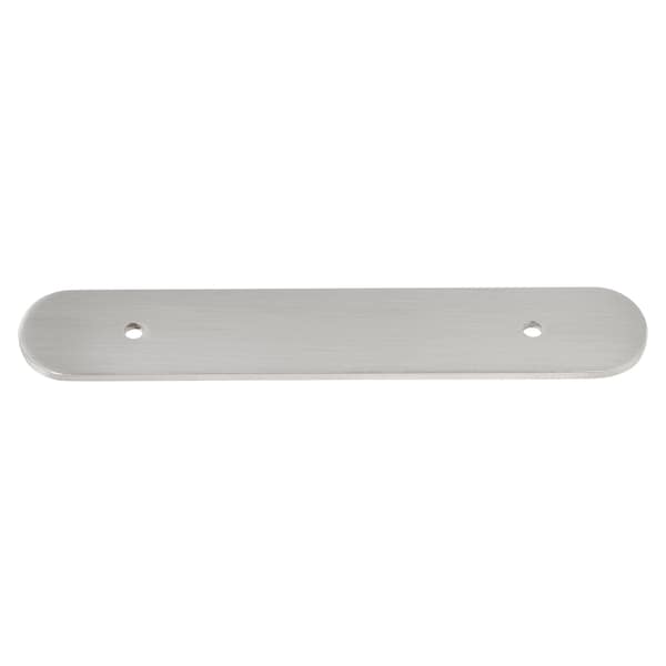 Gliderite Hardware 6 in. Satin Nickel Rounded Back Plate 3-3/4 in. Center to Center - 6343-96-SN - 6343-96-SN-1