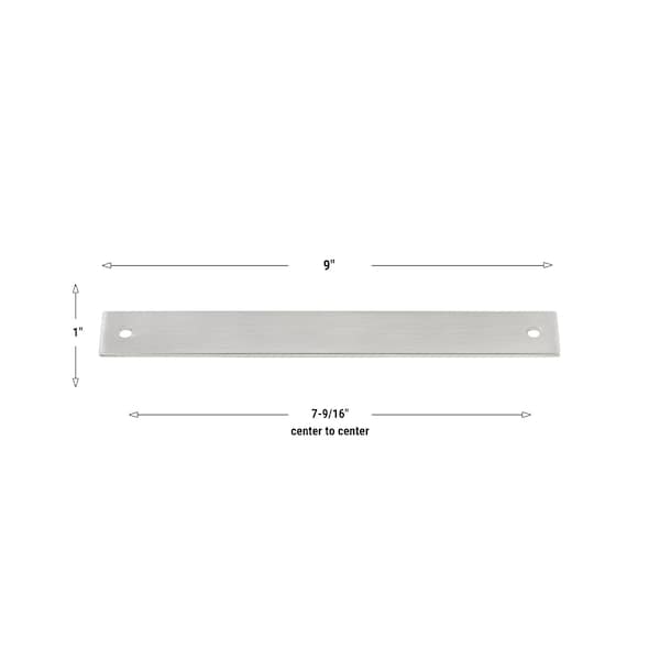 Gliderite Hardware 9 in. Satin Nickel Squared Back Plate 7-9/16 in. Center to Center - 9342-192-SN - 9342-192-SN-1