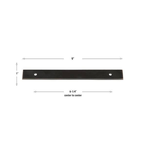 Gliderite Hardware 9 in. Oil Rubbed Bronze Squared Back Plate 6-1/4 in. Center to Center - 9342-160-ORB - 9342-160-ORB-1