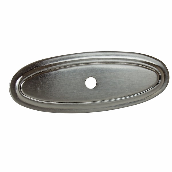 Gliderite Hardware 3 in. Satin Nickel Oblong Cabinet Backplate - 1034-SN, 5PK - 1034-SN-5