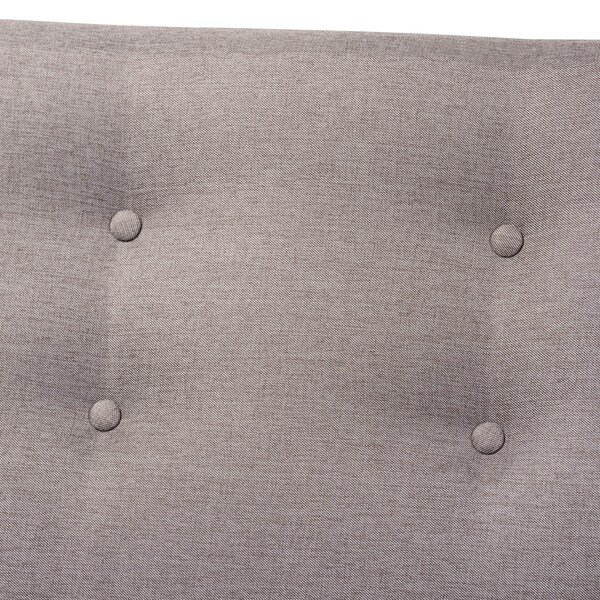 Baxton Studio Perris Mid-Century Light Grey Upholstered Walnut Finished Wood Sofa - 160-10252