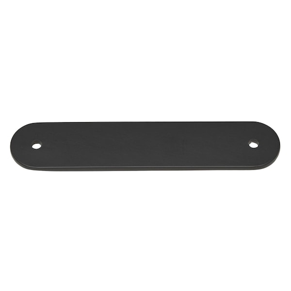 Gliderite Hardware 4-3/4 in. Matte Black Rounded Back Plate 3-3/4 in. Center to Center - 5343-96-MB, 25PK - 5343-96-MB-25
