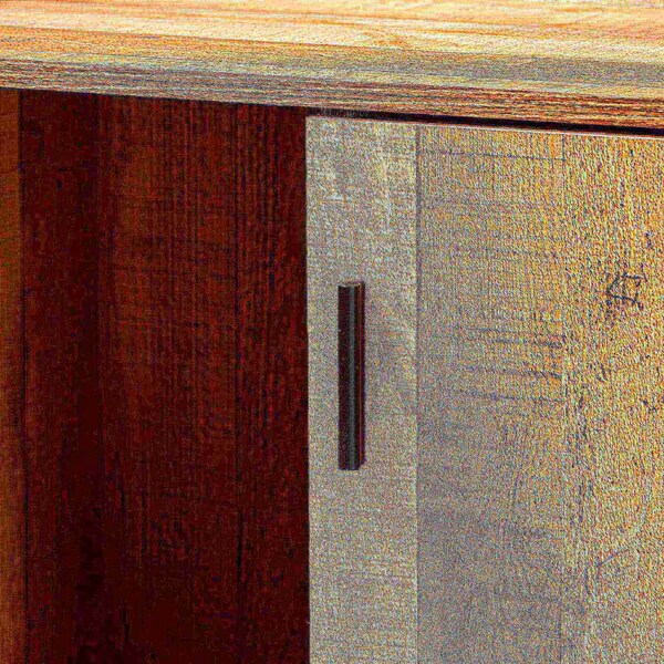 Baxton Studio Mathis Modern Rustic Brown Finished Wood and Rose Gold Finished Metal Wine Storage Cabinet - 178-11227-ZORO