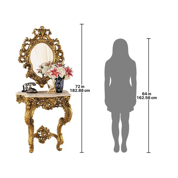 Design Toscano Madame Antoinette Wall Console Table and Salon Mirror - KY924
