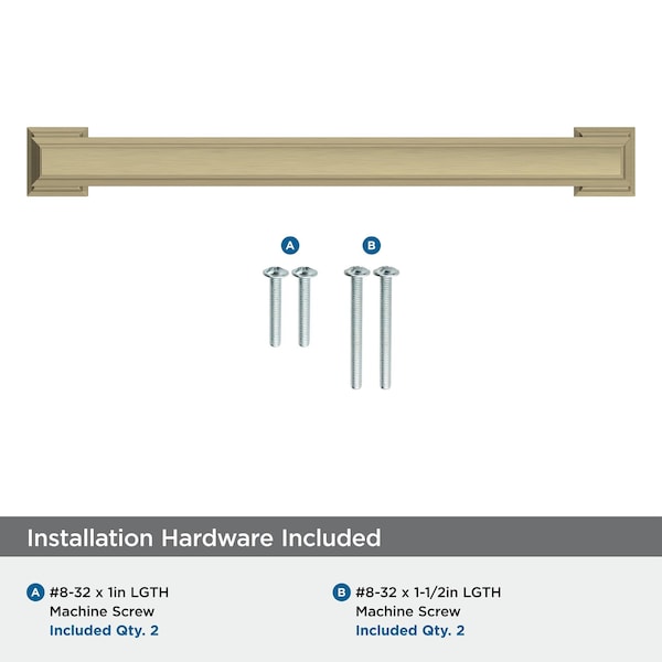 Amerock Appoint 6-5/16 inch 160mm Center-to-Center Golden Champagne Cabinet Pull - BP37360BBZ